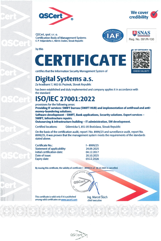 ISO/IEC 27001 Certificate